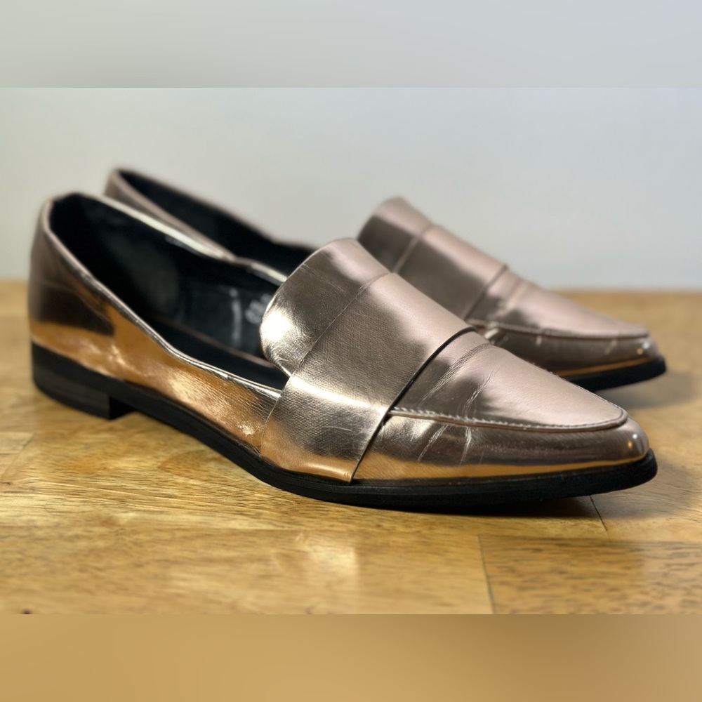 Forever 21 Electric Rose Gold Pointed Toe Loafers